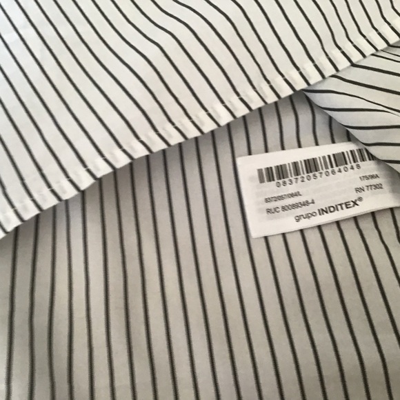 Zara Black and White Striped Button Down Shirt - Picture 9 of 9